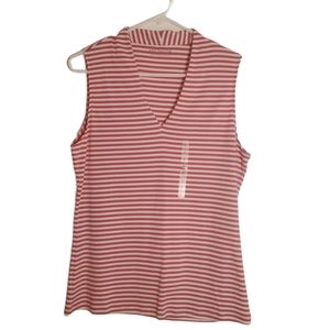 NWT Anne Taylor Striped V-Neck Large